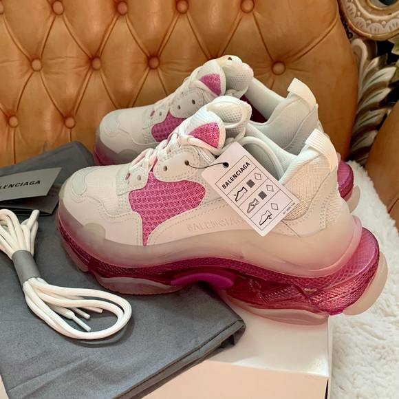 Balenciaga Triple S Sneaker Pink/White NWT 37 - Picture 6 of 14